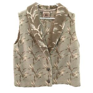 County Clothing Co. Womens Large Acrylic Fleece Shawl Collar VTG Vest Ice Green